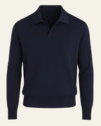 Men's Elegant Long-Sleeved Polo Shirt | Classic Collar