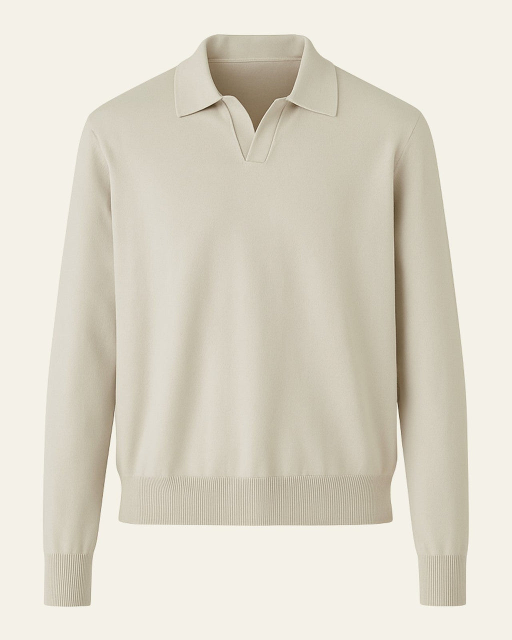 Men's Elegant Long-Sleeved Polo Shirt | Classic Collar