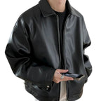 Men's Zip Up Oversized Moto Jacket | Winter