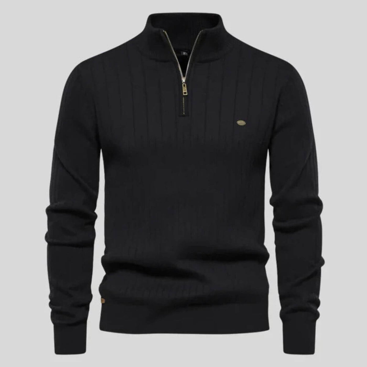 Men's Quarter Zip Ribbed Sweater | Classic Fit