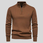 Men's Quarter Zip Ribbed Sweater | Classic Fit