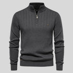 Men's Quarter Zip Ribbed Sweater | Classic Fit
