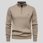 Men's Quarter Zip Ribbed Sweater | Classic Fit