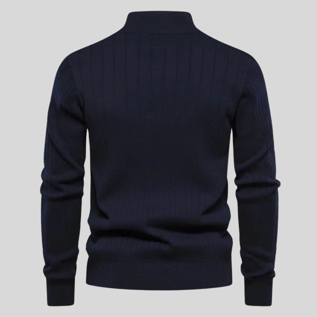 Men's Quarter Zip Ribbed Sweater | Classic Fit