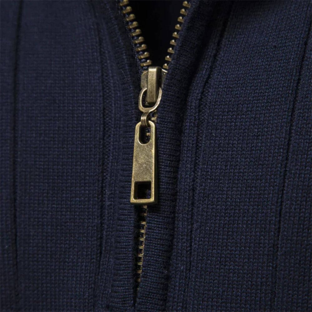 Men's Quarter Zip Ribbed Sweater | Classic Fit
