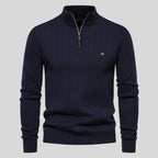 Men's Quarter Zip Ribbed Sweater | Classic Fit