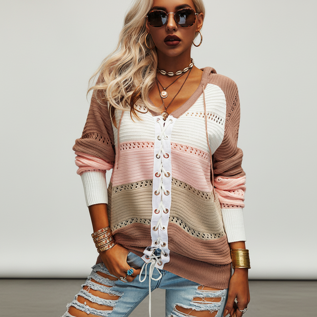 Women’s Hooded Knit Sweater | Openwork