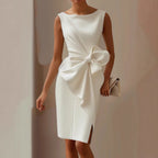 Women's Elegant Bow Waist Dress | Midi