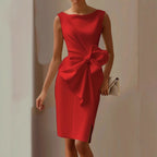 Women's Elegant Bow Waist Dress | Midi