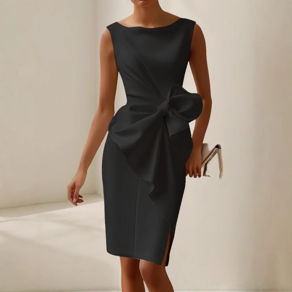 Women's Elegant Bow Waist Dress | Midi