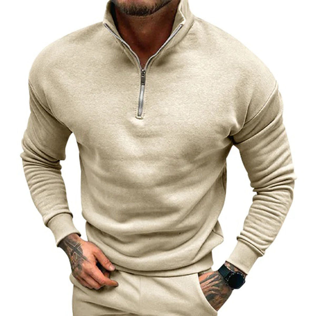 Men’s Stand Collar Sweater | Half Zip