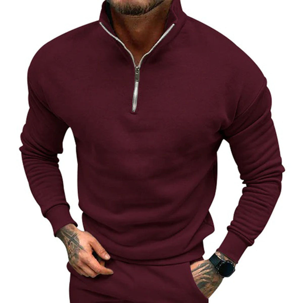 Men’s Stand Collar Sweater | Half Zip