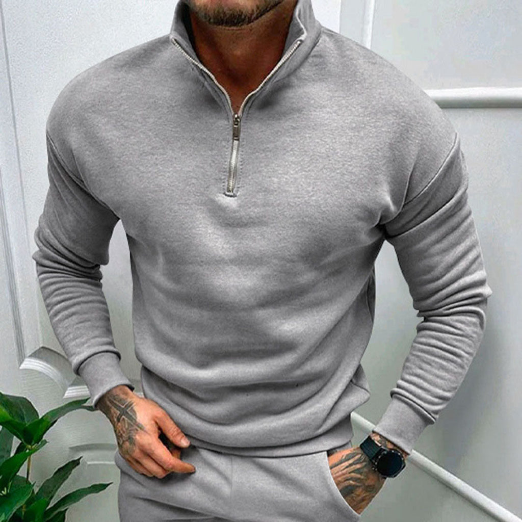 Men’s Stand Collar Sweater | Half Zip