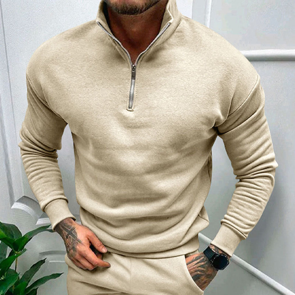 Men’s Stand Collar Sweater | Half Zip