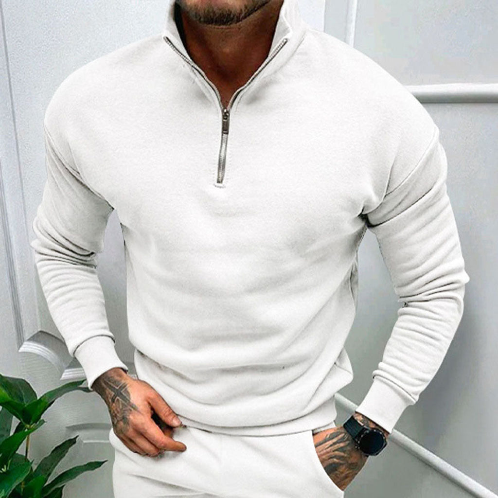 Men’s Stand Collar Sweater | Half Zip