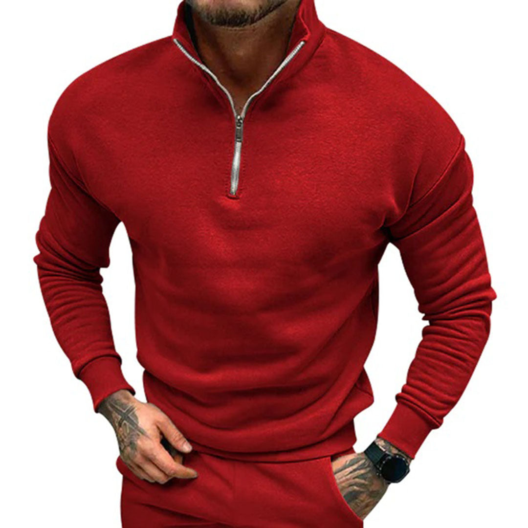 Men’s Stand Collar Sweater | Half Zip