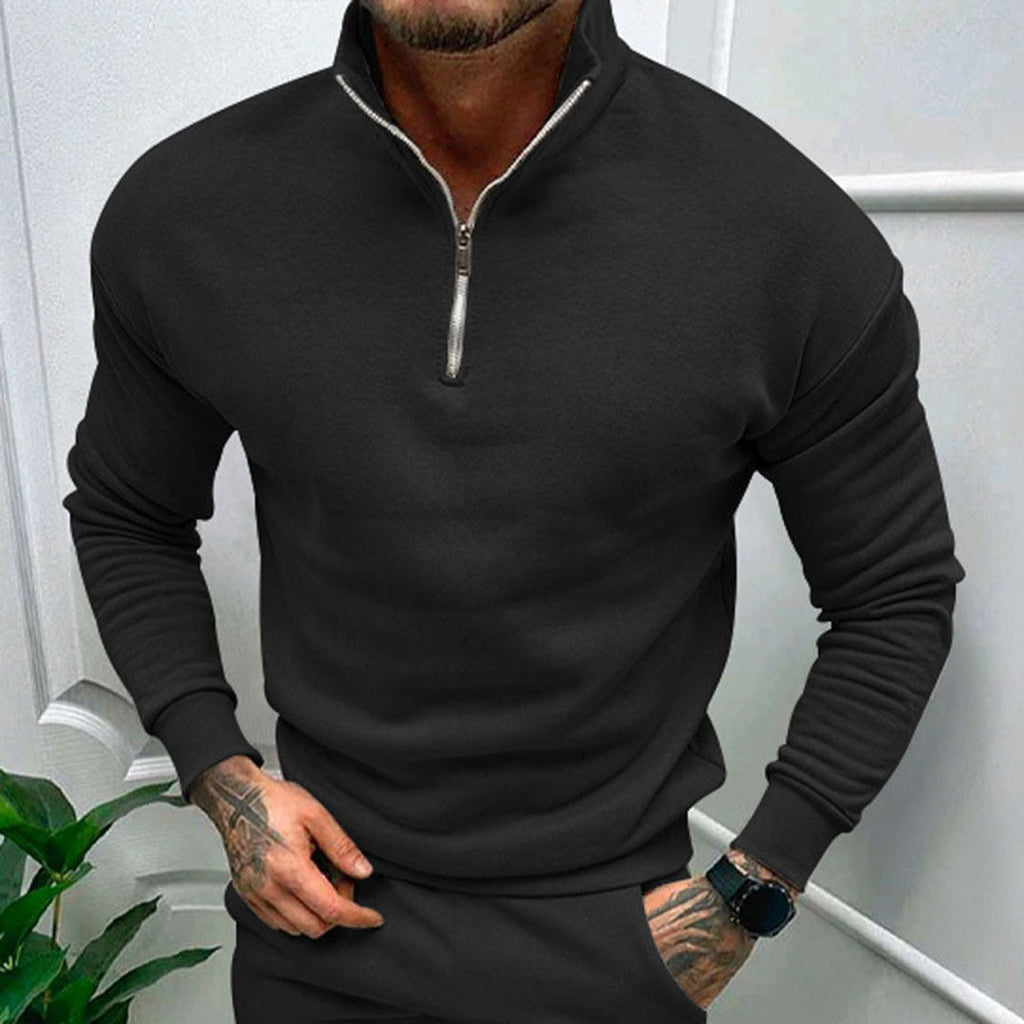 Men’s Stand Collar Sweater | Half Zip