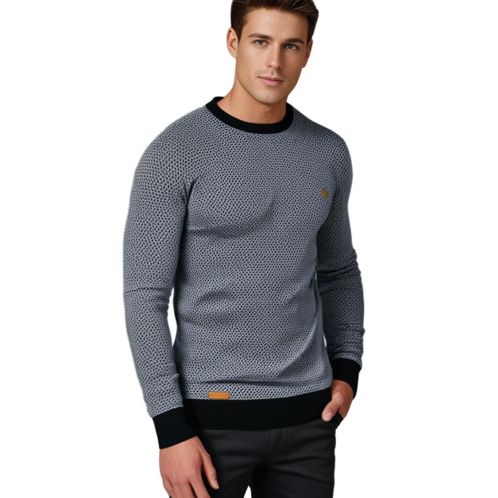 Men’s Printed Crew Neck Sweater | Casual