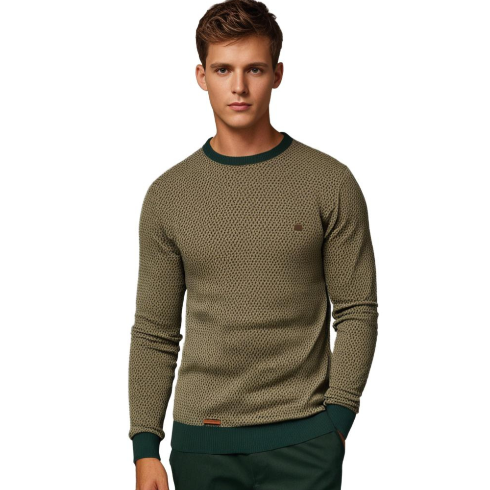 Men’s Printed Crew Neck Sweater | Casual