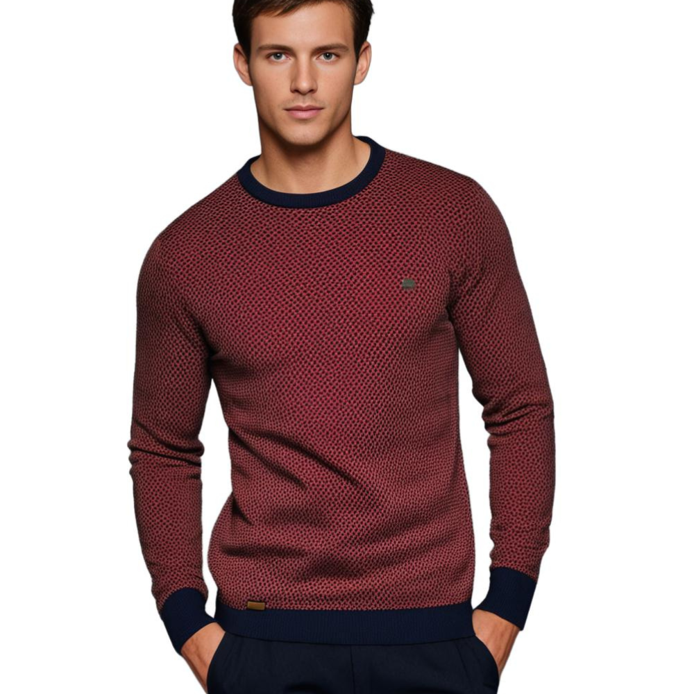 Men’s Printed Crew Neck Sweater | Casual