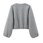 Women's Long Sleeves Zip Up Jacket | Cropped