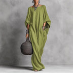 Women's Loose Fit batwing Sleeves Casual Dress | Maxi