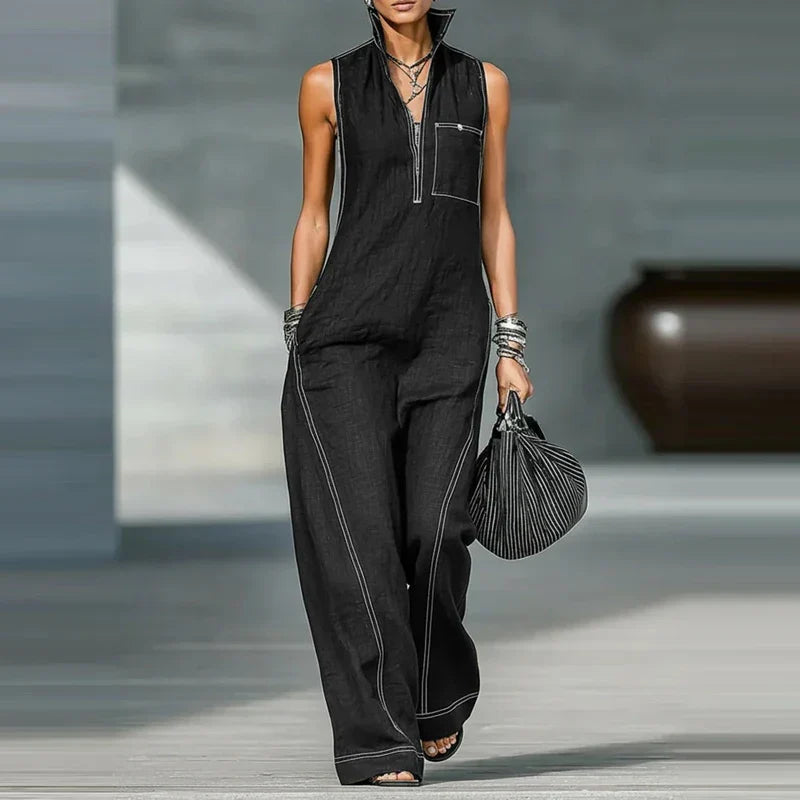 Women's Sleeveless Wide Leg Jumpsuit | Summer