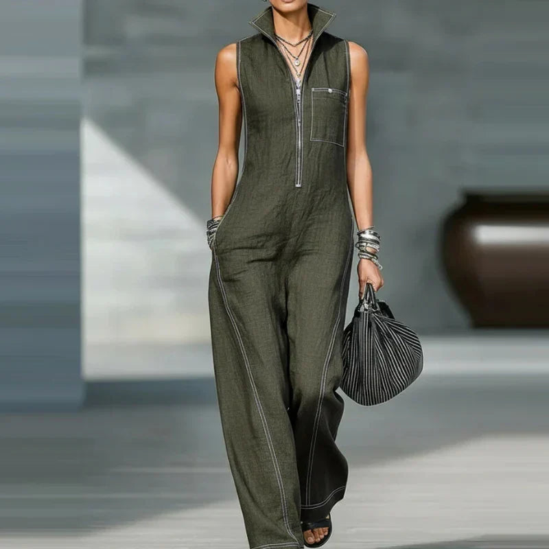 Women's Sleeveless Wide Leg Jumpsuit | Summer