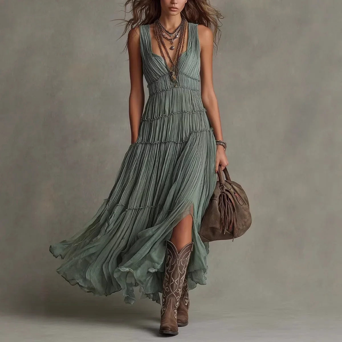 Women's Tiered Boho Dress | Maxi