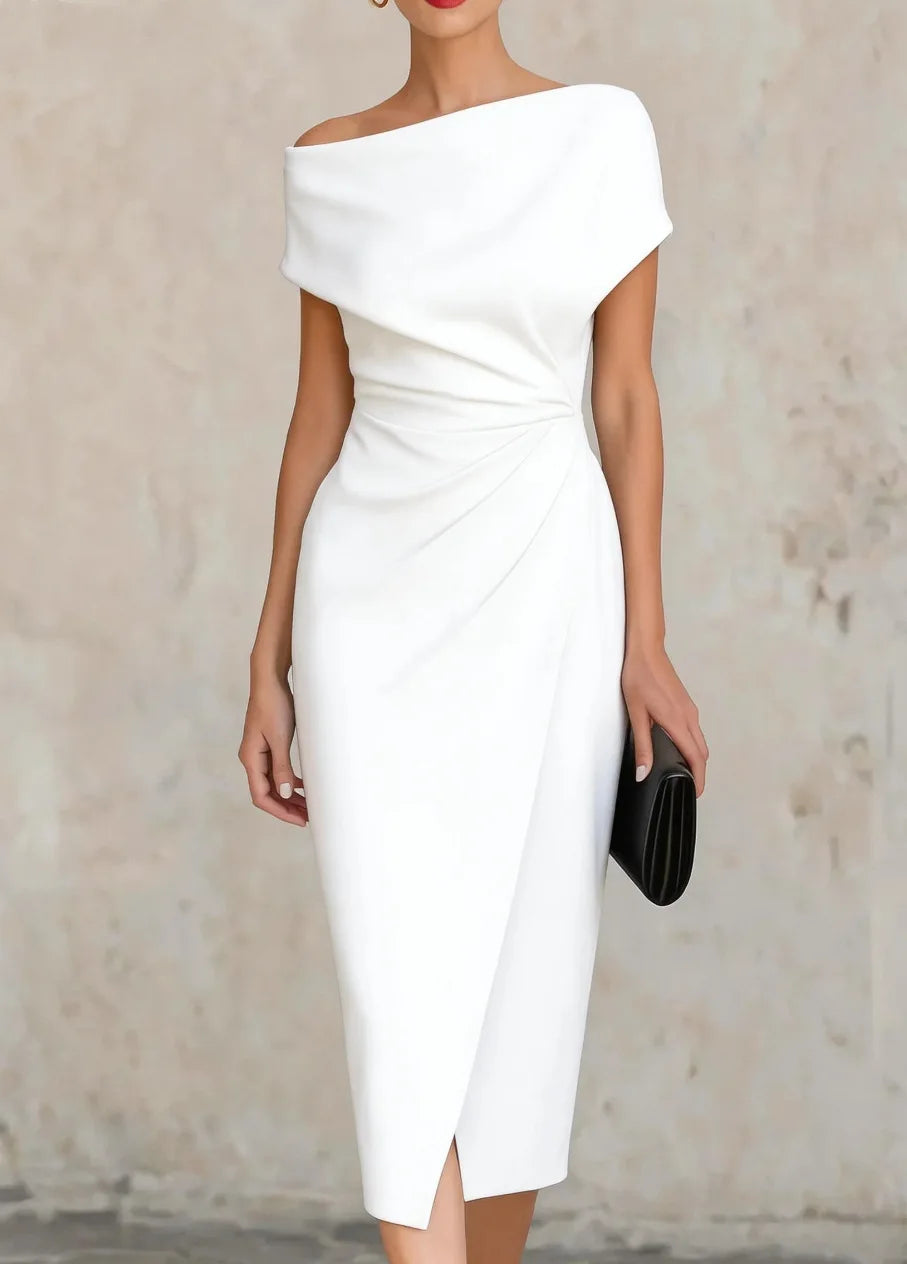 Women's Ruched Formal Dress | Midi