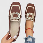Women's Casual Work Square Toe Loafers | Slip On