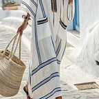 Women's Summer Striped Kaftan Dress | Maxi