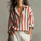 Women's Button Down Striped Shirt | Long Sleeves