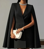 Women's Double Breasted Cape Sleeves Blazer Dress | Mini