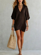 Women's Split Neck Summer Dress | Mini