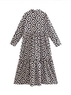 Women’s A-Line Printed Flared Shirt Dress | Midi