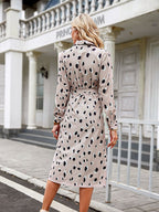 Women’s Tie Waist Printed Shirt Dress | Midi