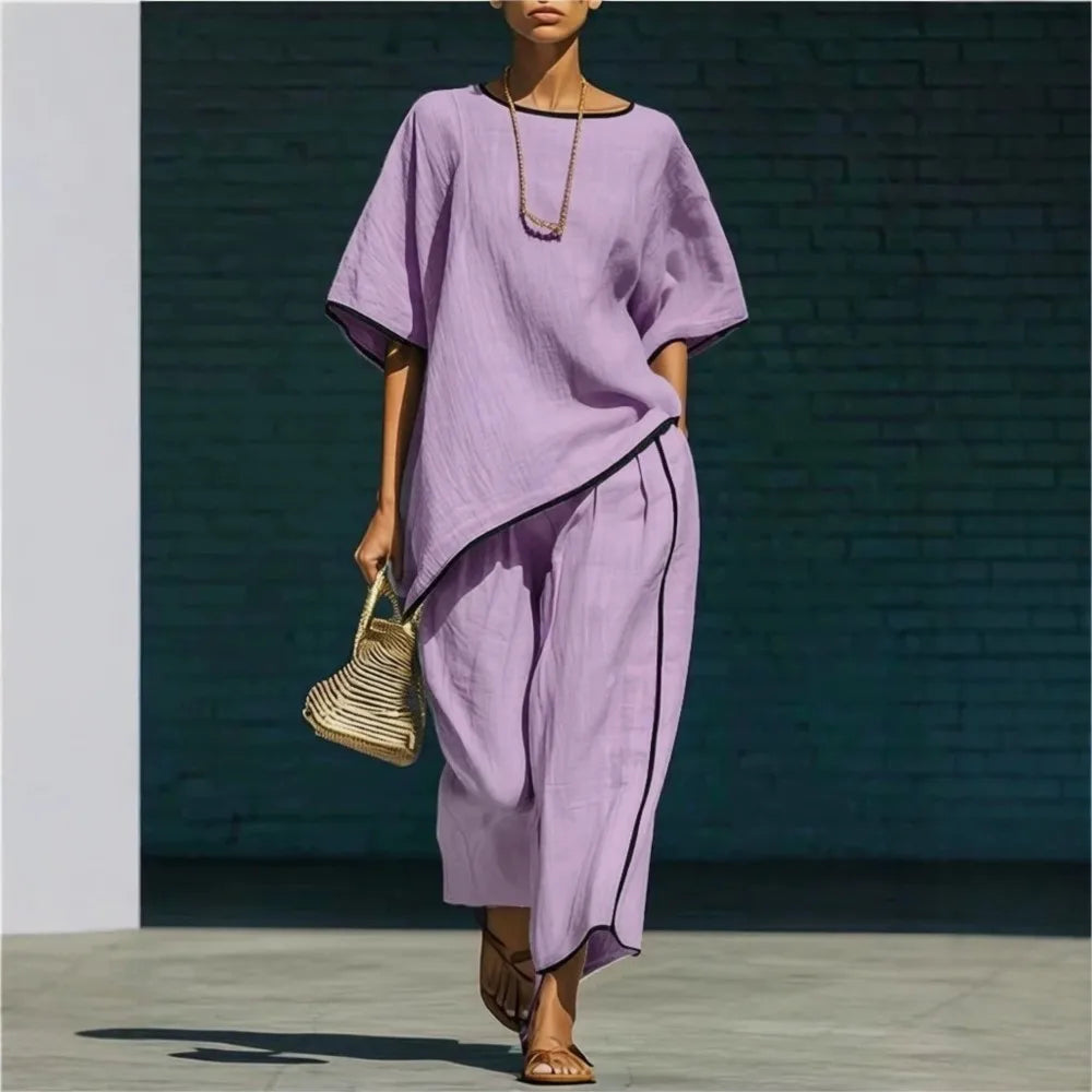 Women's Contrast Trim Co-Ord Set | Two Piece