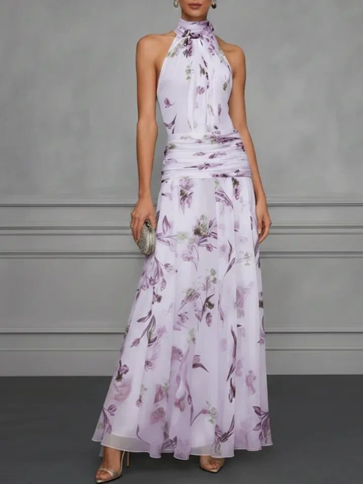 Women's Halter Neck Wedding Guest Dress | Maxi