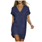 Women's Summer V-Neck Shift Dress | Mini