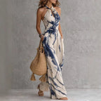 Women's Printed Halter Jumpsuit | Wide Leg