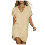 Women's Summer V-Neck Shift Dress | Mini