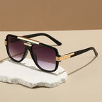 Men's Square Double Bridge Sunglasses | Tinted Lenses