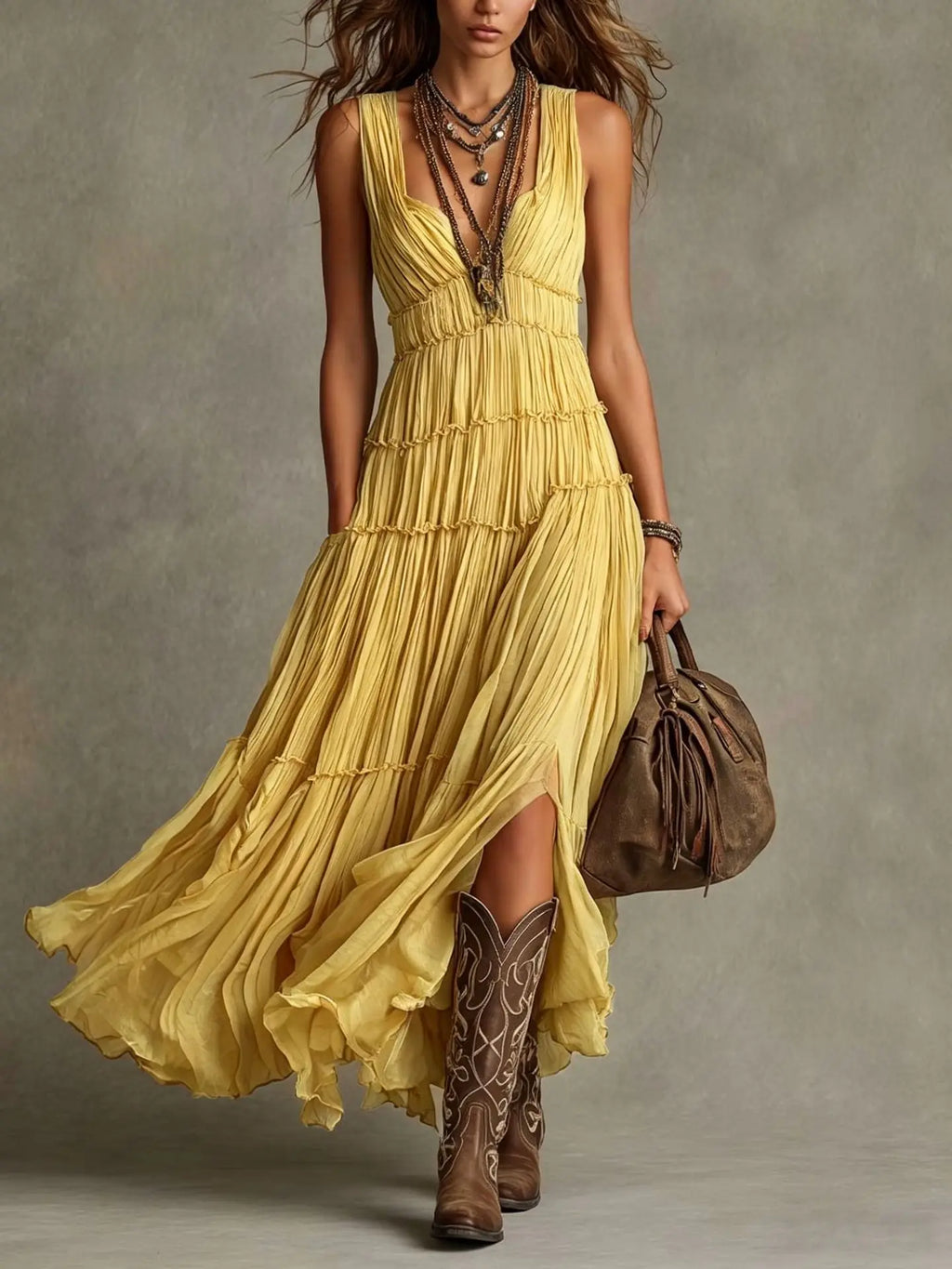 Women's Tiered Boho Dress | Maxi
