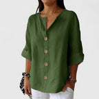 Women's Elegant Button Up Short Sleeves Blouse | Summer