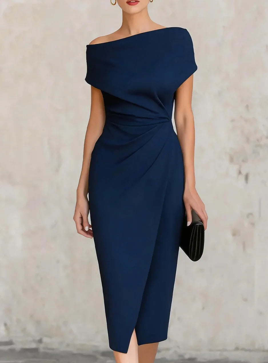 Women's Ruched Formal Dress | Midi
