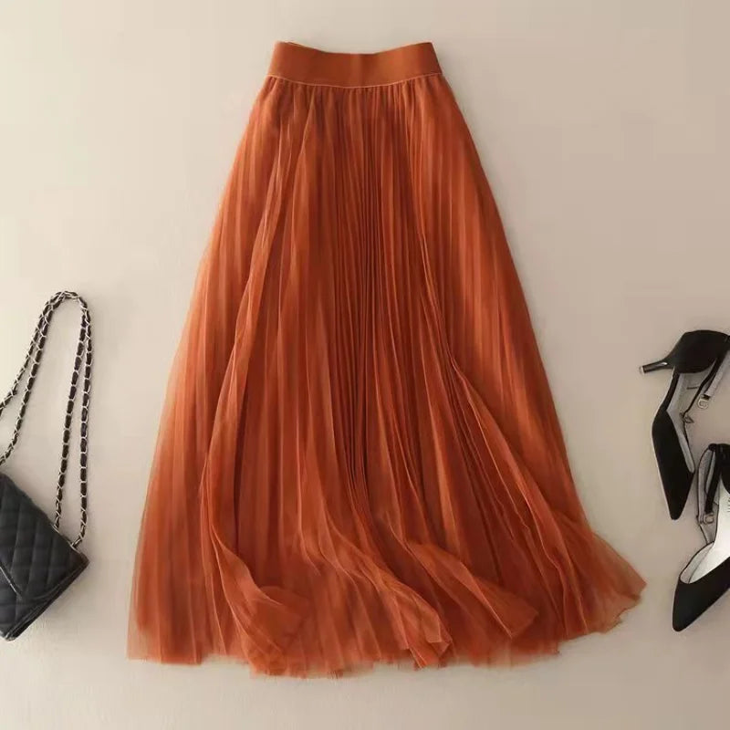 Women's Elegant Pleated Skirt | Midi