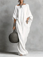 Women's Loose Fit batwing Sleeves Casual Dress | Maxi