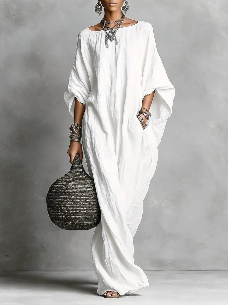 Women's Loose Fit batwing Sleeves Casual Dress | Maxi