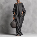 Women's Loose Fit batwing Sleeves Casual Dress | Maxi